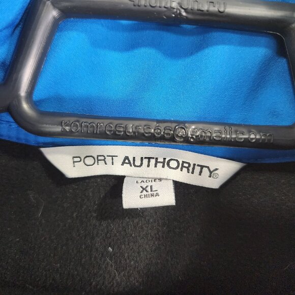 Mens Port Authority Black & Blue Jacket Polyester Full Zip Mock Neck Size XL - Picture 6 of 11